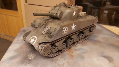 heng long 1/16 sherman m4a3 rc model tank pro version 