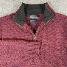 Pendleton Mens Washable Shetland Wool Quarter Zip Sweater Heather Large 2929