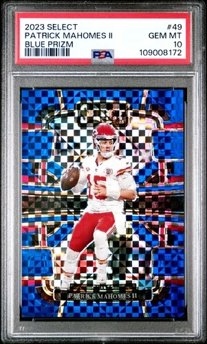 2023 Panini Select - Concourse Patrick Mahomes II #49 Blue Prizm /199 PSA 10