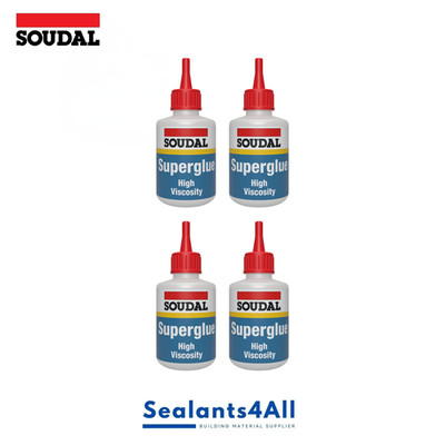 4 x SOUDAL HOCHVISKOSER SEKUNDENKLEBER 50 GR CYANACRYLATKLEBER 2/27