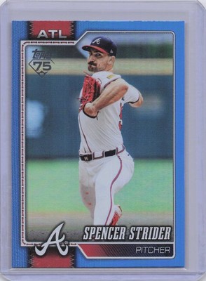 2026 Topps Series 1 Spencer Strider #79 Blue Holo Foil Atlanta Braves 005/150