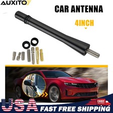 4 Short Car Radio Antenna Black Stubby Amfm Aerial Screw-in Universal Rubber 4 Short Car Radio Antenna Black Stubby Amfm Aerial Screw-in Universal Rubber