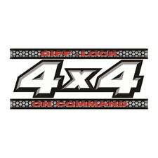 Yamaha Quad 4X4 Diff Lock Sticker 120mm Red/Black/Silver
