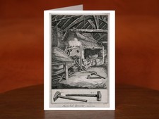A blacksmith's forge: interior view and utensils used - A5 Card