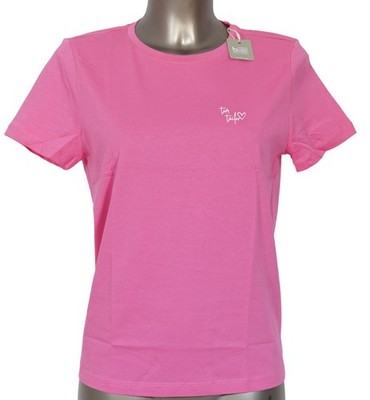 Tom Tailor Damen T-Shirt kurzarm Baumwolle pink gerader Schnitt Rundhals NEU
