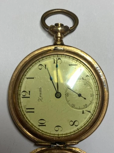 Antique Zenith 15 Jewels Pocket Watch, Pre-Owned, Doesn't Run (33-#14)