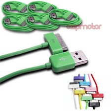 5 X 6FT USB DATA POWER CHARGER CABLE DOCK CONNECTOR APPLE IPAD IPHONE IPOD GREEN