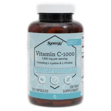Vitacost Synergy Vitamin C-1000 mg with L-Lysine L- Proline- 120 Capsules 1/2027