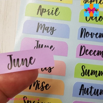 CUTE STICKERS Months of the Year Planner Stickers Month Season Calendar Diary Stickers