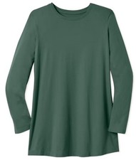Women's New Perfect Crewneck Tunic T-Shirt Top Long Sleeves Size M