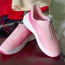Avia Women’s Pink/White Low Top Athletic Sneakers w/ Side Zipper Zip
