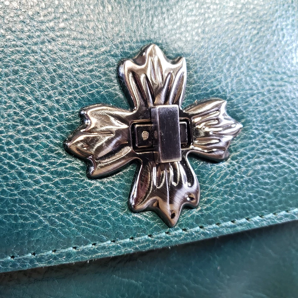 Bolso de Cuero Consilina Colección Vintage Envejecido Patricia Nash Azul Coral NUEVO Foto 4 de 4