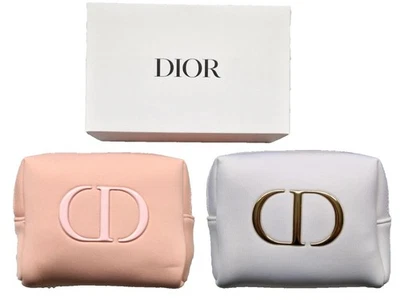 Dior Beauty Cosmetic Makeup Bag Soft Pink Or White With Zip Vip Gift New & Boxed
