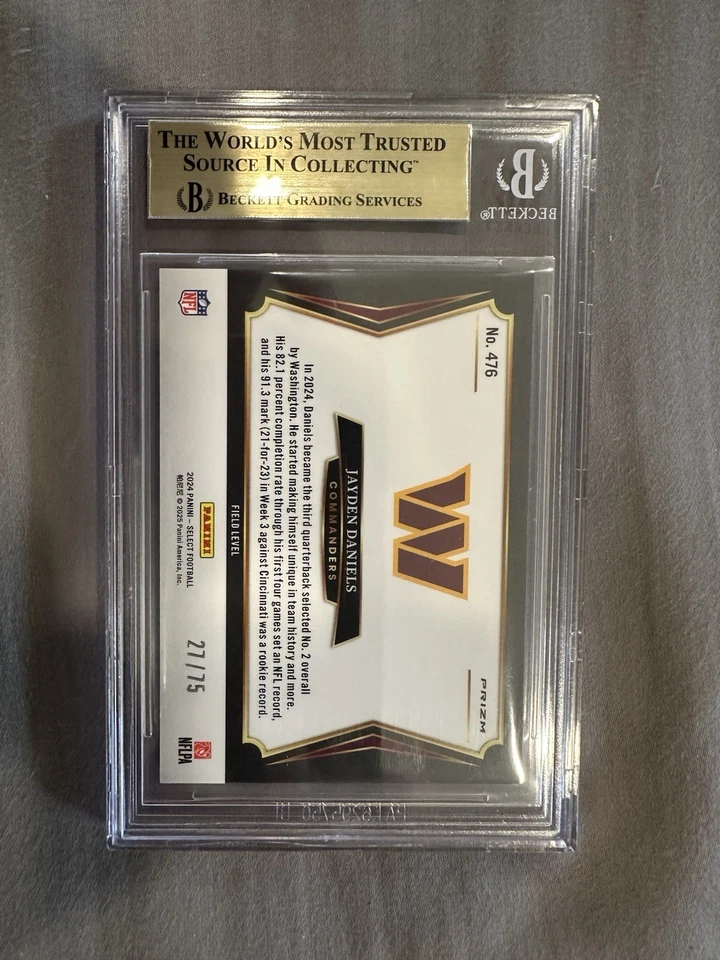 2024 Select Jayden Daniels Prizm Blue Field Level /75 BGS 9.5🔥🔥🔥 - Image 3 of 4