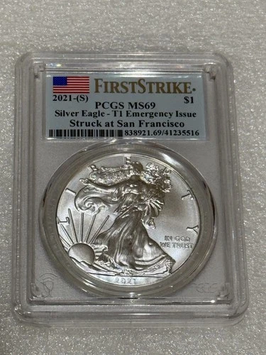2021 (S) Silver Eagle Type 1  PCGS MS69 Emergency Issue ~~ No Spots (516)