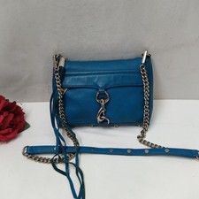 Rebecca Minkoff Blue Leather Chain Strap Zipper Closure Crossbody Bag