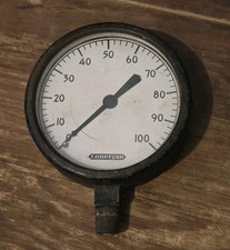 Vintage Antique Lonergan Gauge 0-100 W Threaded Barrel Connector Rare Nice