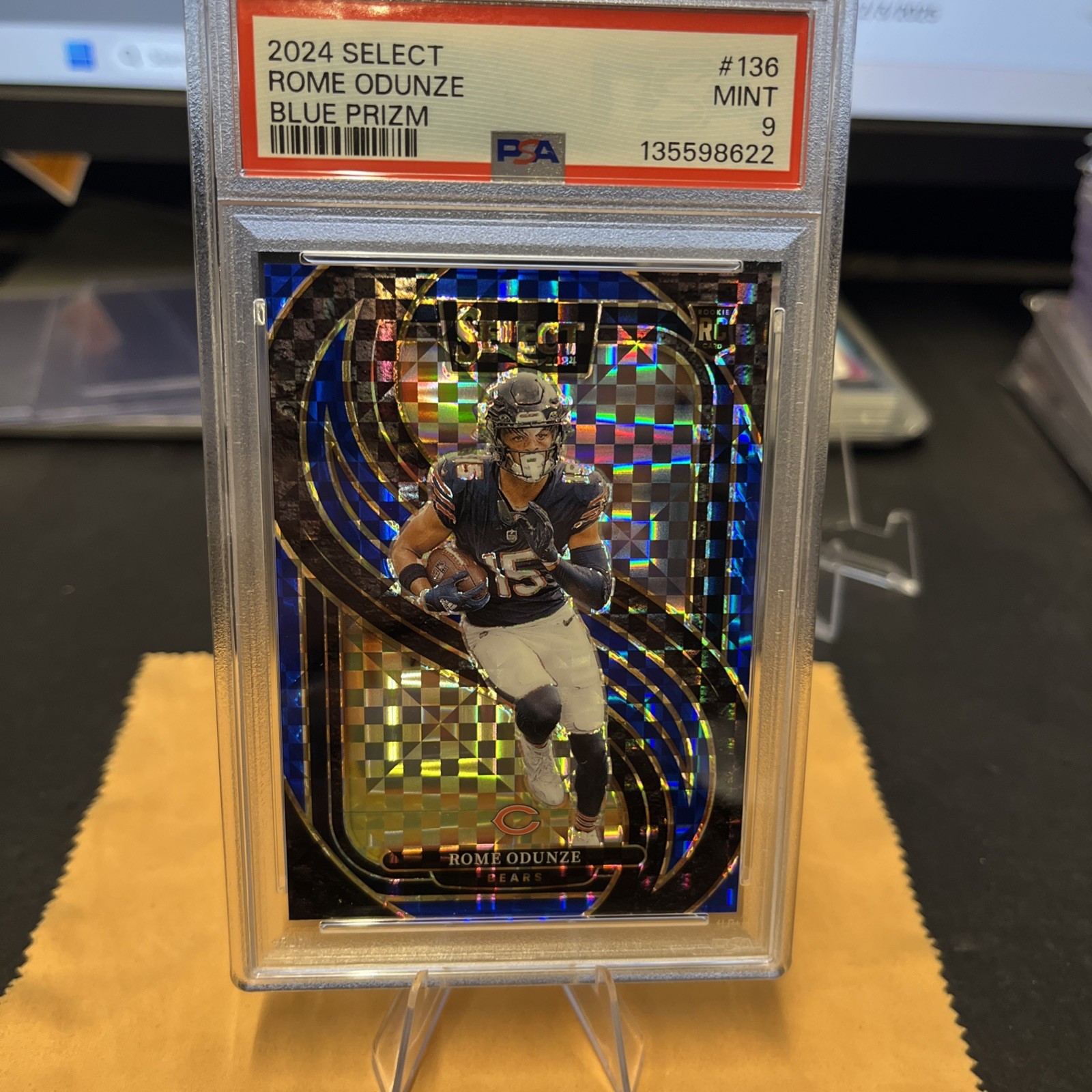 2024 Panini Select - Premier Level Rome Odunze #136 Blue Prizm /175 (RC)