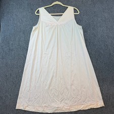 Vintage Vanity Fair Nylon Nightgown Ivory Sleeveless LGE 38 Inch USA