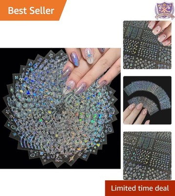 Star Nail Art Stickers Aurora Line 30 Sheets Self Adhesive Nail Decals for Ma...