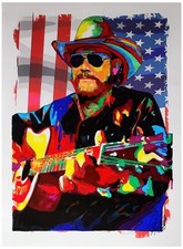 Hank Williams Jr. 18x24 Painting Litho UNSIGNED