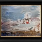 Original Acrylic Lighthouse Painting Crashing Waves, Coastal Storm Art. — photo 1