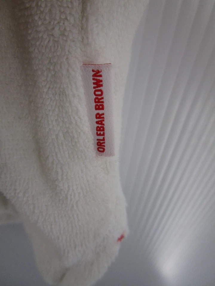 Camisa Orlebar Marrón Hombres XXL Blanca Terry Tela Pullover Camiseta Cuello Redondo Ropa de Resort Foto 4 de 4