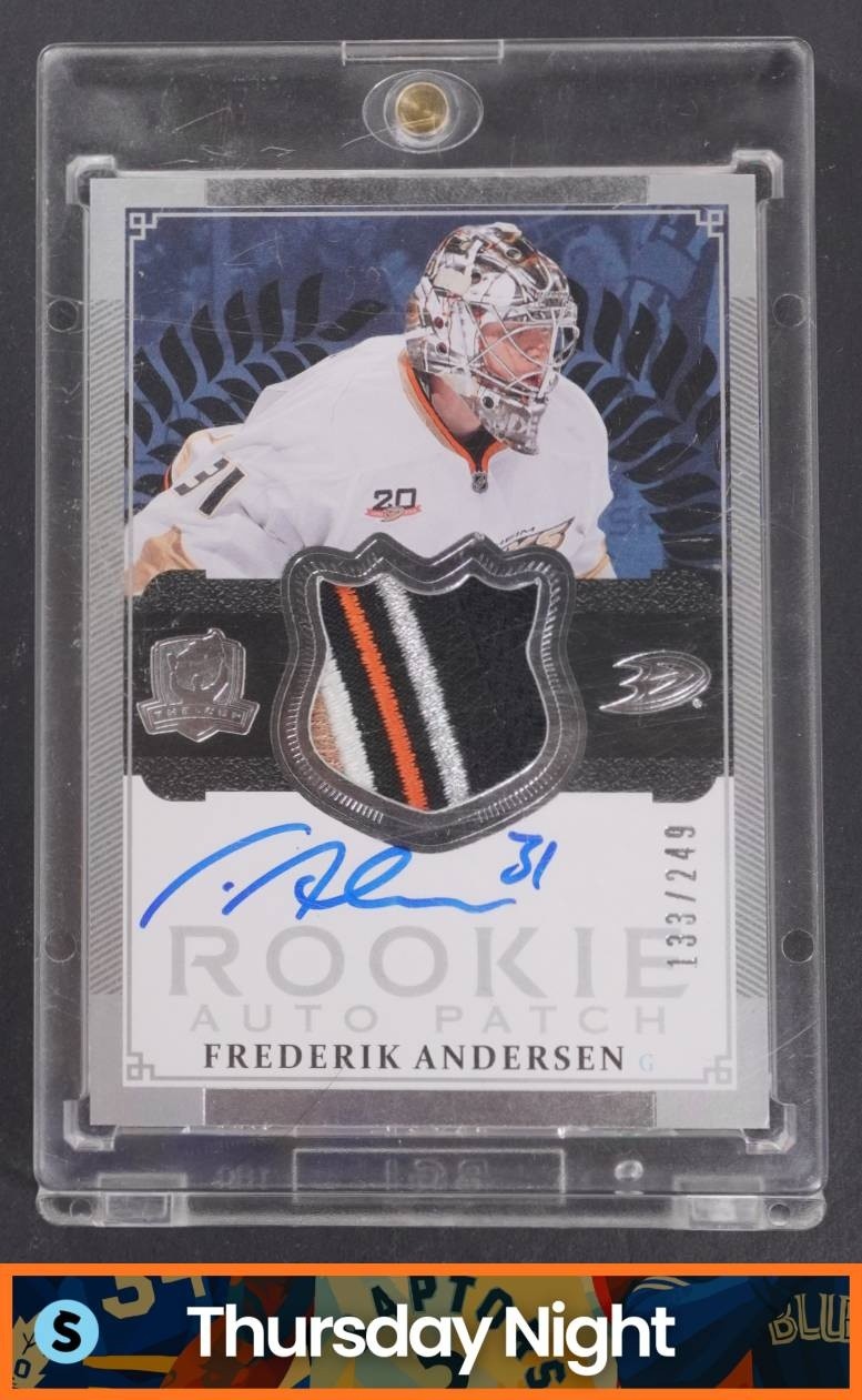 2013 UPPER DECK THE CUP #164 FREDERIK ANDERSEN ROOKIE PATCH AUTO RPA /249
