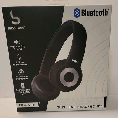 Genesis Uproar Wireless Bluetooth Headphones Black Bass jaxx USB Premium Fit NIB