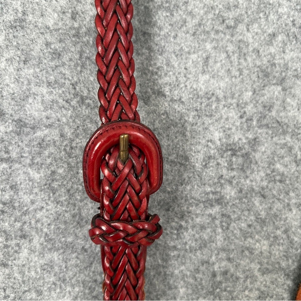 Vintage Braided Leather Suspenders in Red + Tan | Italian Full-Grain Vibe