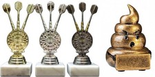 3 Dart-Pokale + 1 kleiner Loser-Pokal, mit Gravur (34102-06)