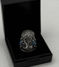 Silver and Turquoise Thimble GAZI