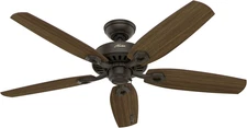 Hunter 52 Inch Indoor Ceiling Fan No Light with Pull Chain - Bronze Ceiling Fan 