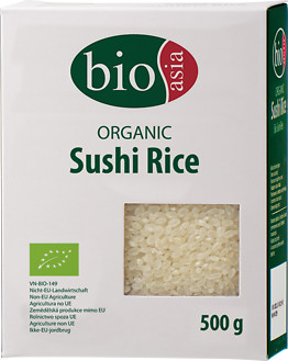 (8,98 EUR/kg) 500g BIOASIA Bio Sushi Reis, Rundkorn Reis für Sushi BIO