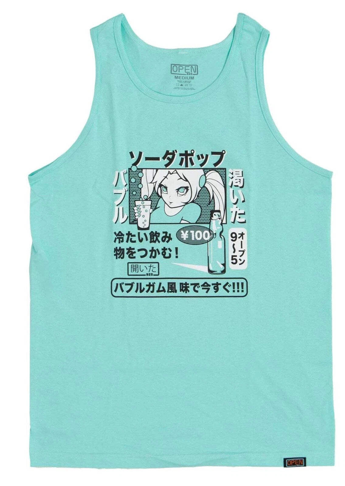 Открытая мужская майка 925 Soda Poppu Tank цвета морской волны Унисекс 3690₽