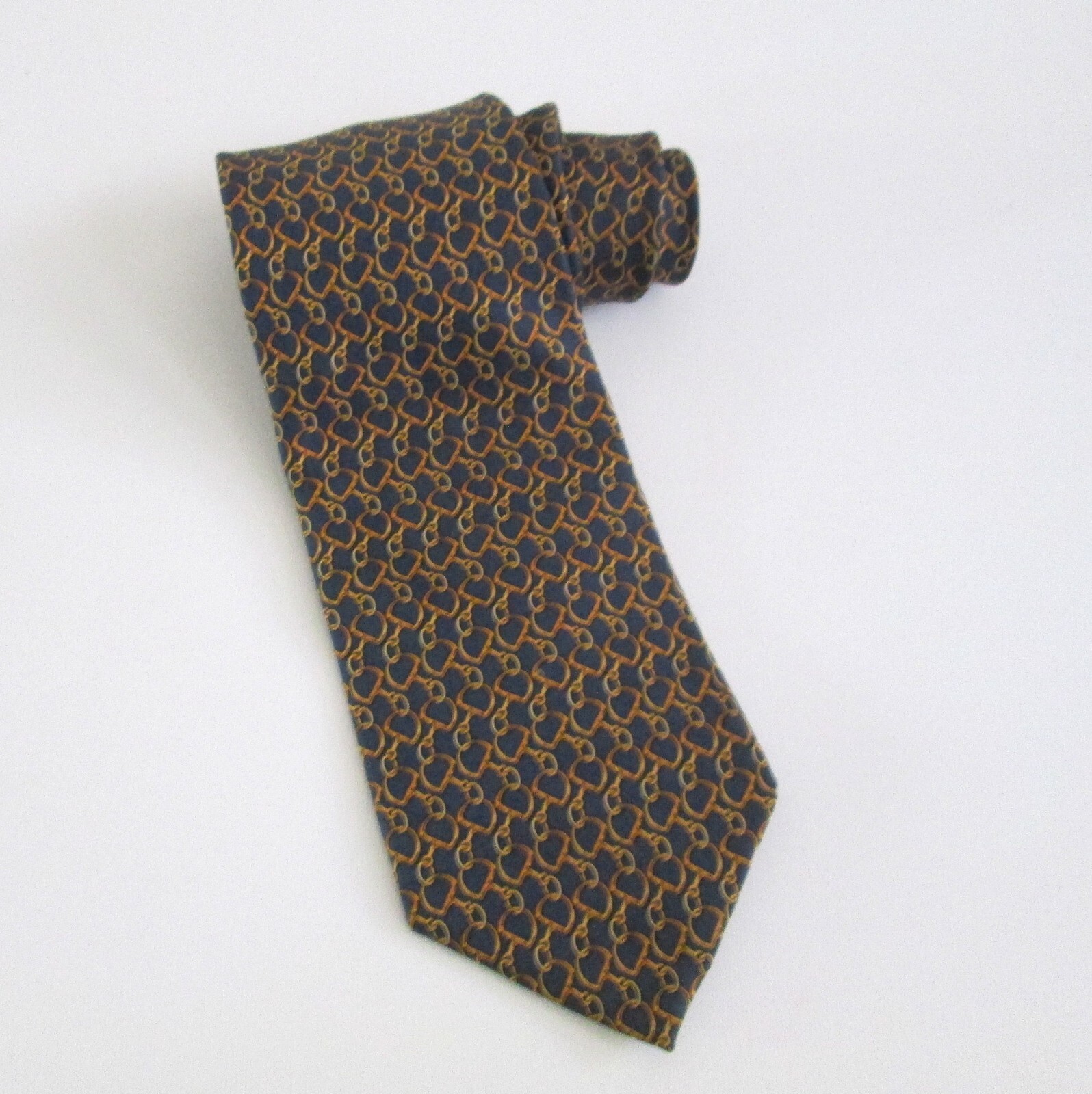 Brooks Brothers Mens Equestrian Silk Tie Stirrups Printed Italy Made USA