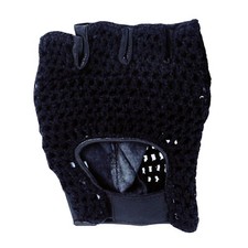 Guanti Senza Dita In Pelle Per Uomo - Mezze Dita Per Moto, Punk, Nero, Circonferenza 21-24cm - Foto 7