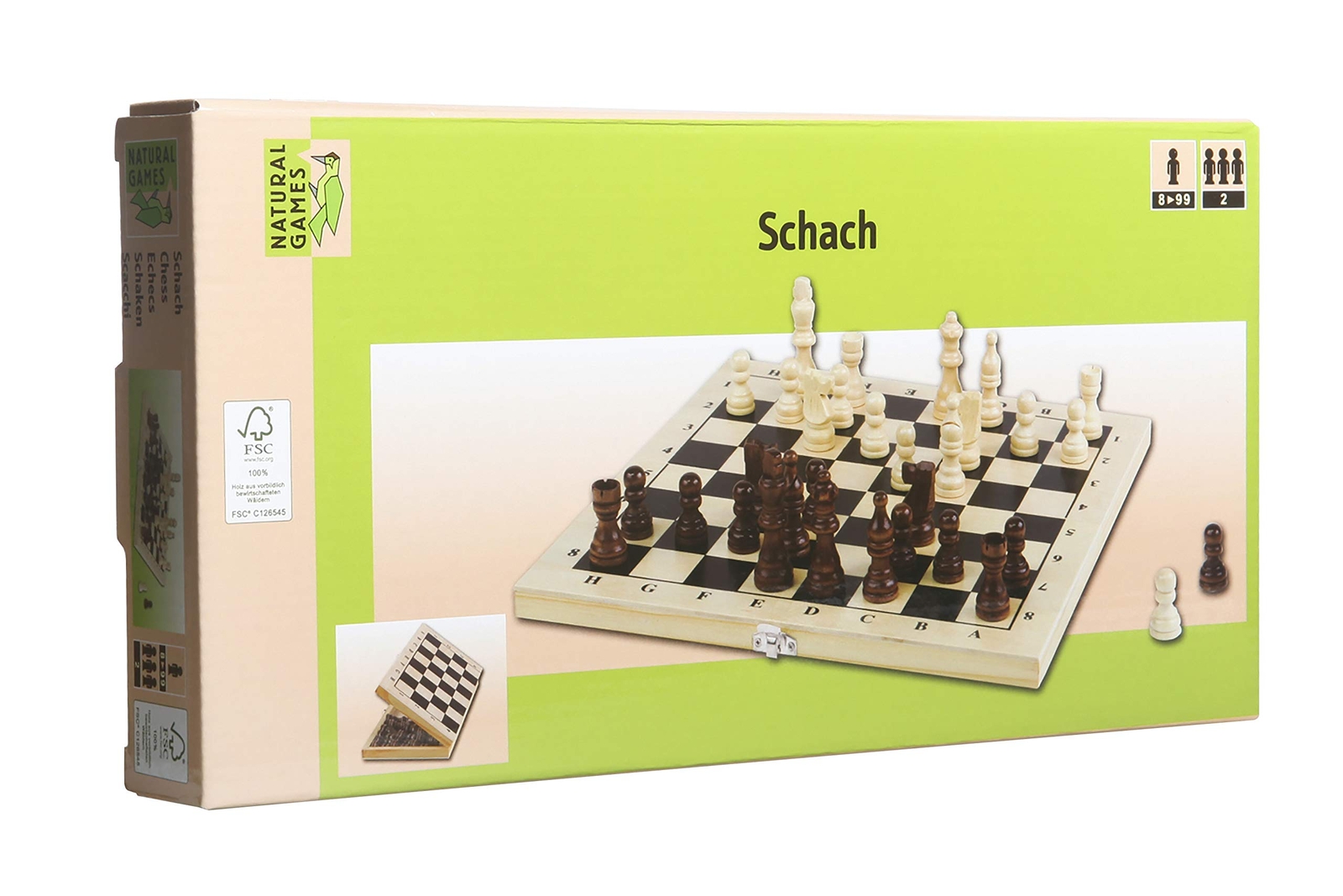 VEDES Großhandel GmbH - Ware Natural Games Chess Cassette Light 29 x 29 cm