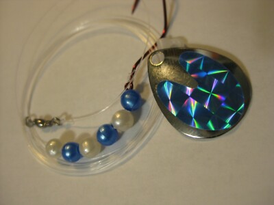  Walleye Red Slow Death Hook Spinner Blade Blades Rigs (Holographic Blue)