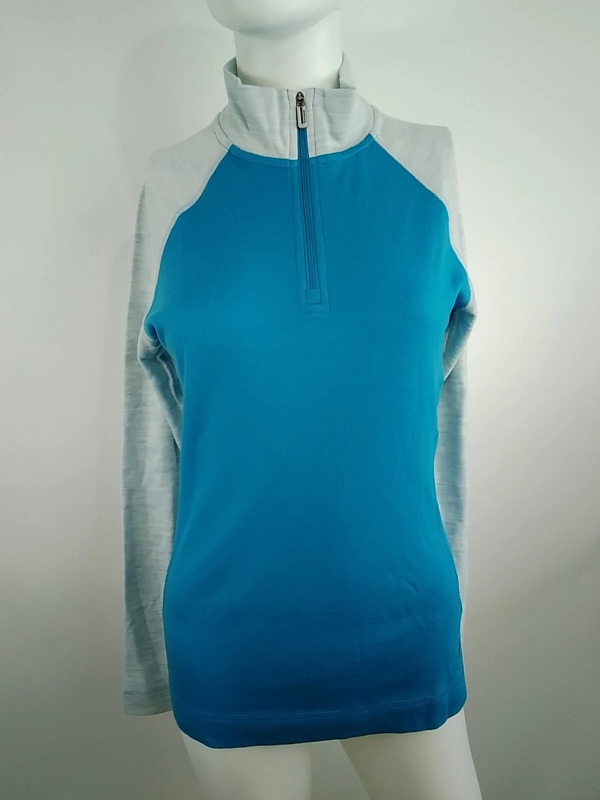Smartwool Women Classic Thermal Merino Baselayer Zip Top Blue Medium 16373-P17