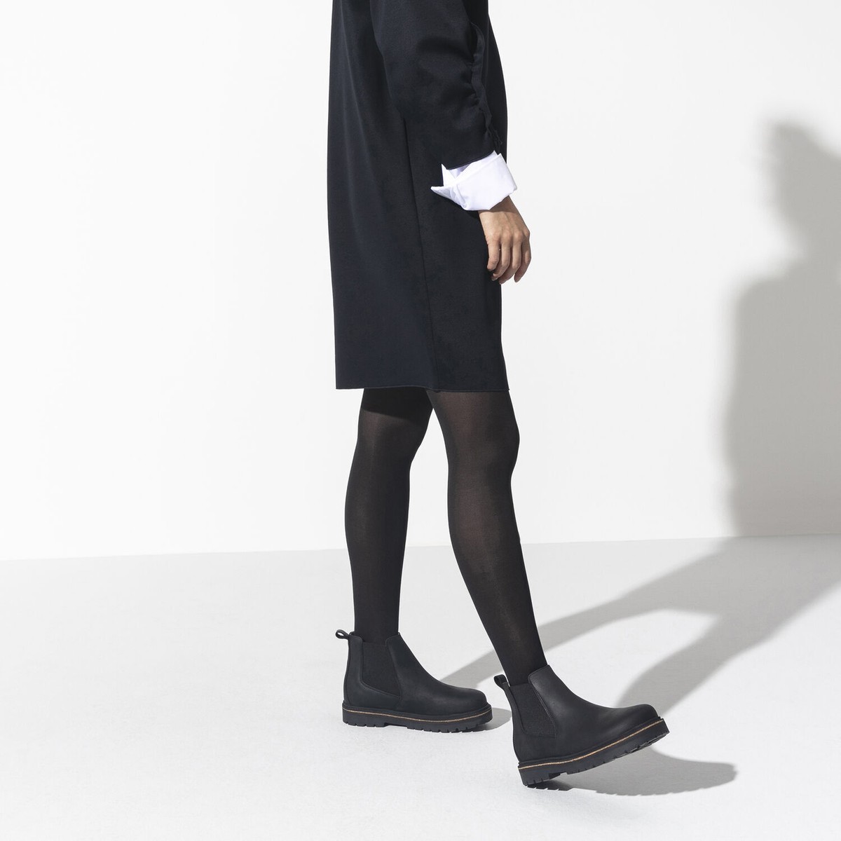 BIRKENSTOCK STALON WOMEN BLACK OILED LEATHER CHELSEA BOOTS