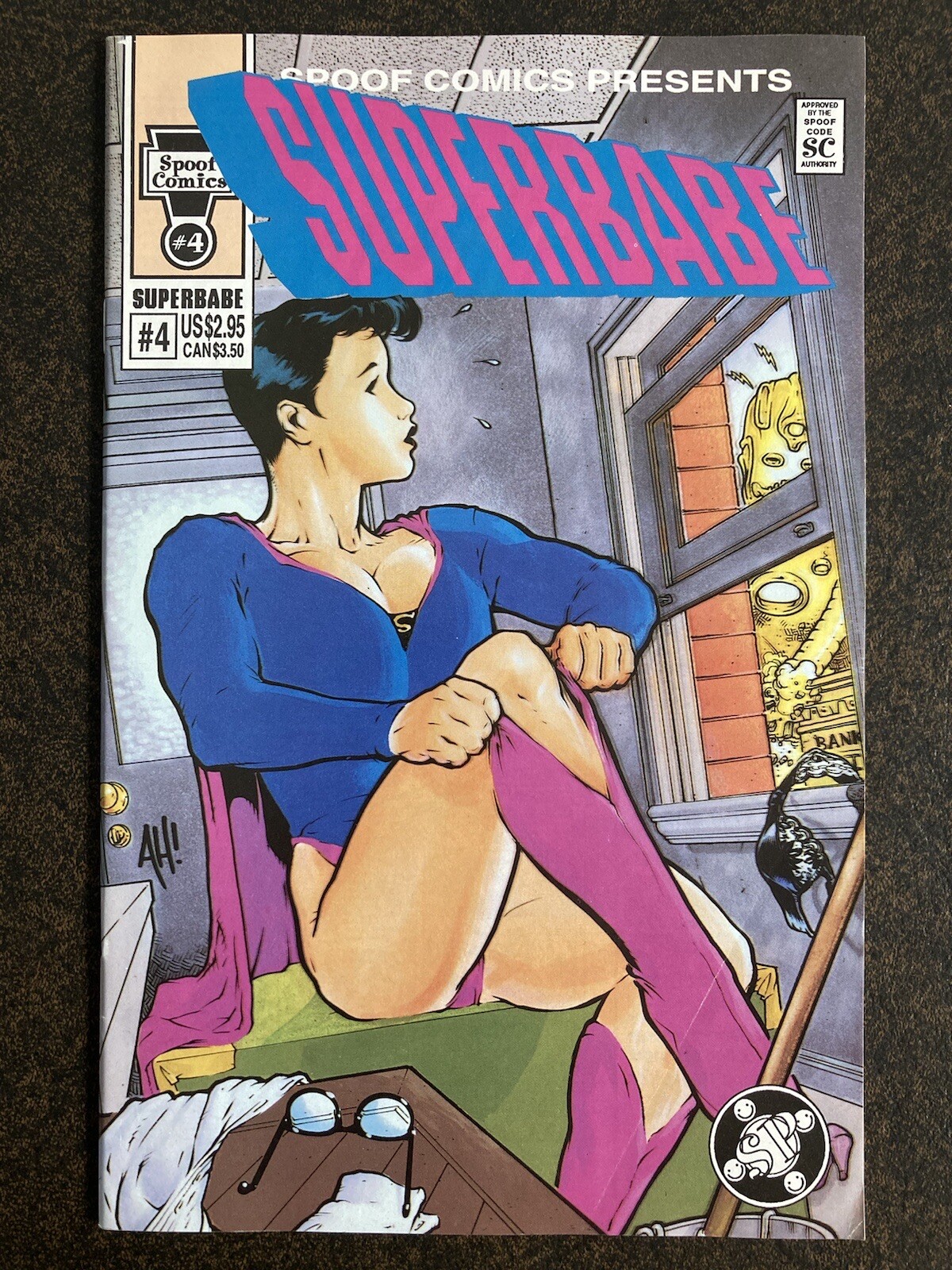 SPOOF COMICS PRESENTS SUPERBABE #4 1992 EARLY ADAM HUGHES COVER ART AH! FN- VHTF