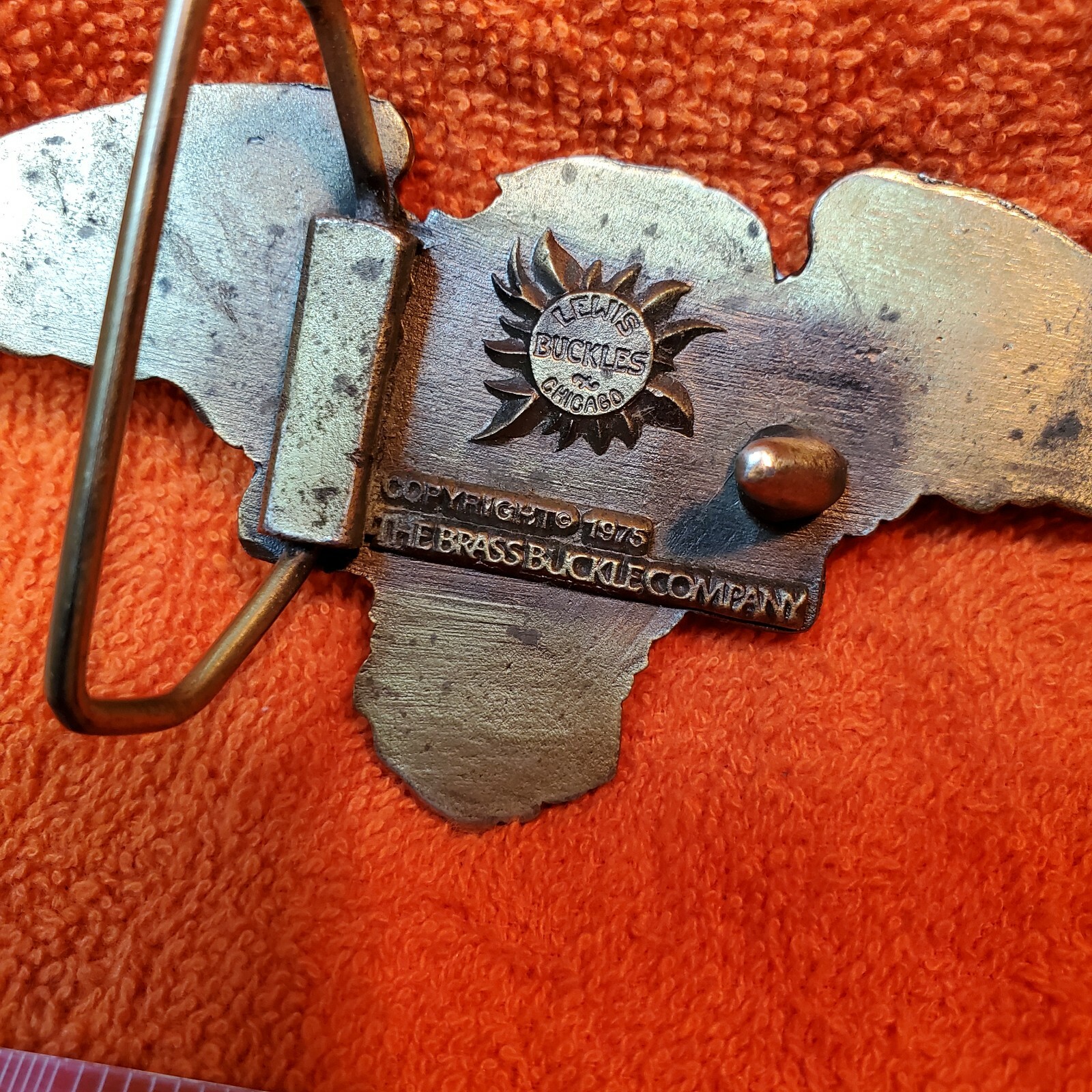 Spread Eagle Brass 1975 Belt Buckle Lewis Chicago Gen… Gem