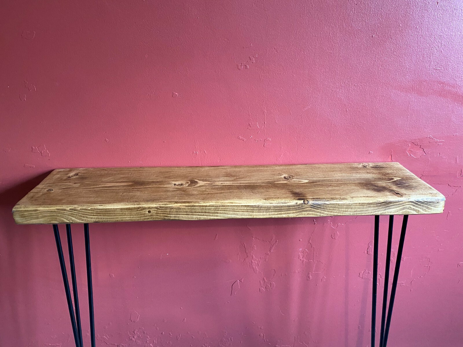 Rustic industrial style console hall table Hairpin legs inc Solid