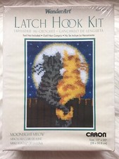 Wonderart Latch Hook Kit 4104 "Moonlight Meow" - Sealed Never Opened 15 X 20