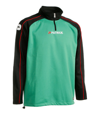 Trainingssweater GRANADA 101 v. PATRICK,1/2 Reißverschluß,schwarz/grün, XL-3XL