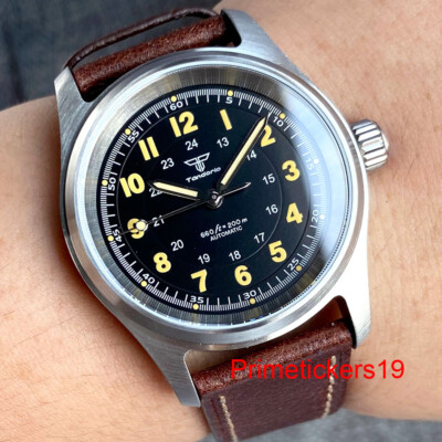 Tandorio 36mm Pilot NH35A PT5000 20bar Automatic Men Ladies Watch Sapphire Glass