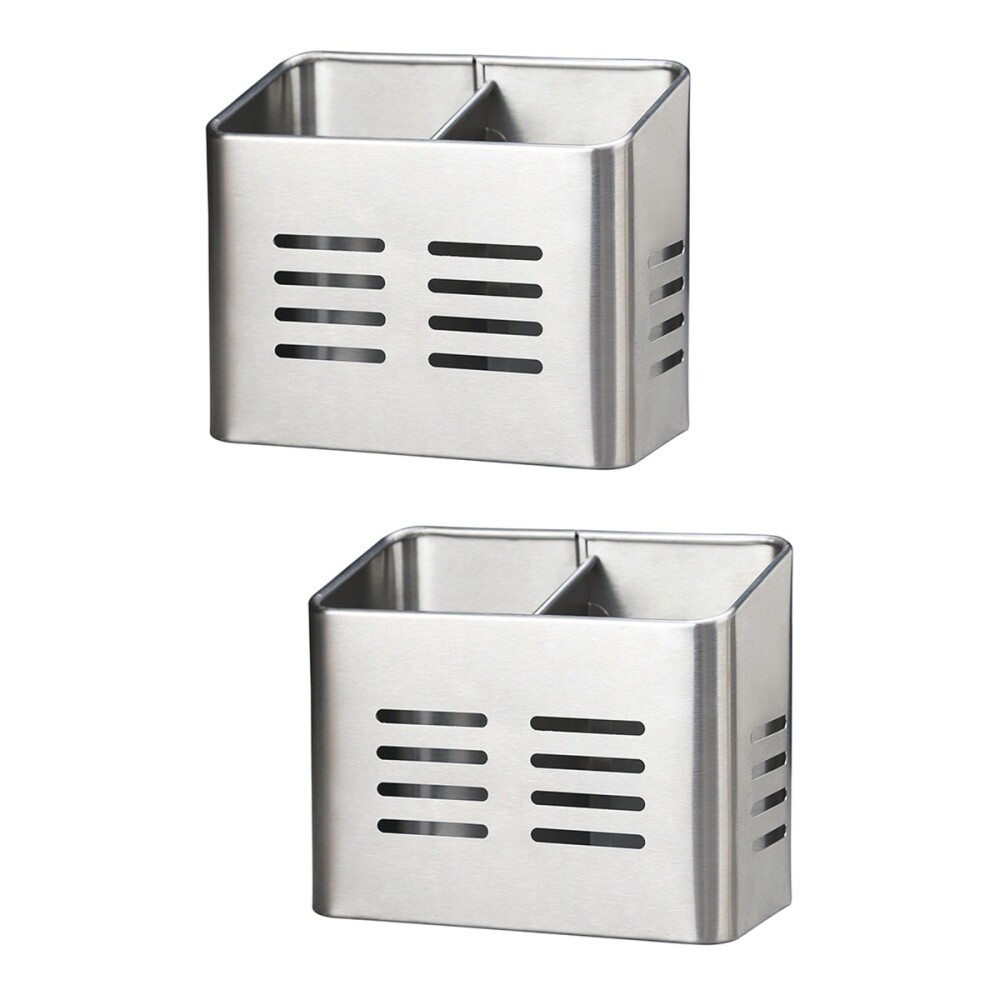 Set of 2 Stainless Steel Chopstick Holder Silverware Cutlery Basket eBay