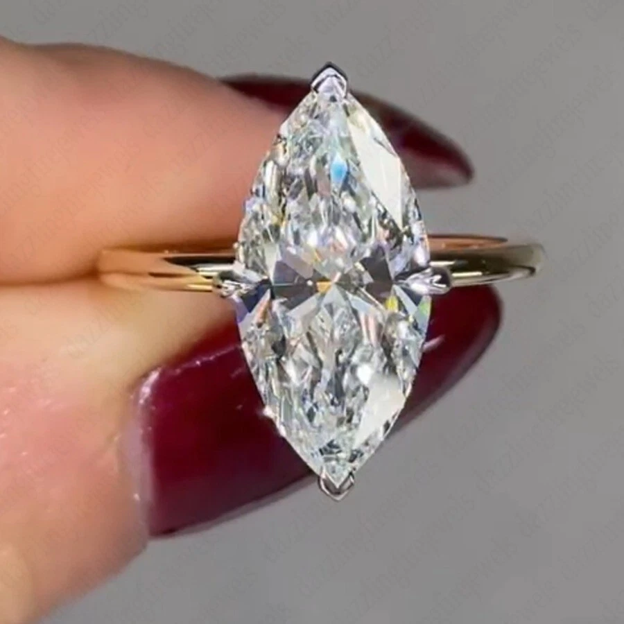 IGI 2.25Ct F VS1 Marquise Lab Grown Diamond Engagement Ring in 14K Two-Tone Gold - Image 2 of 4