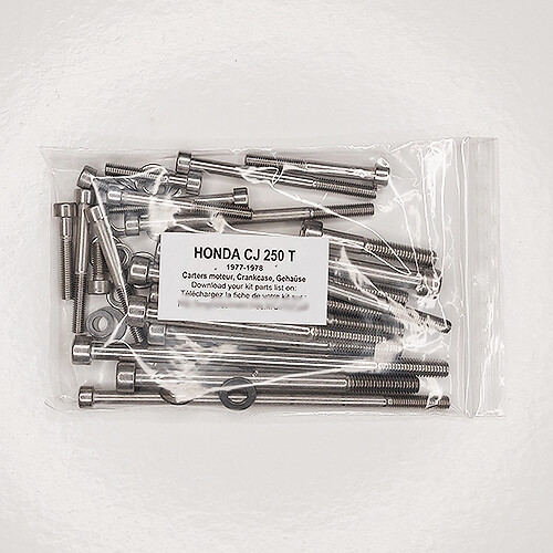 Vis de remplacement carter Honda CJ250T kit inox allen pour rénovation atelier